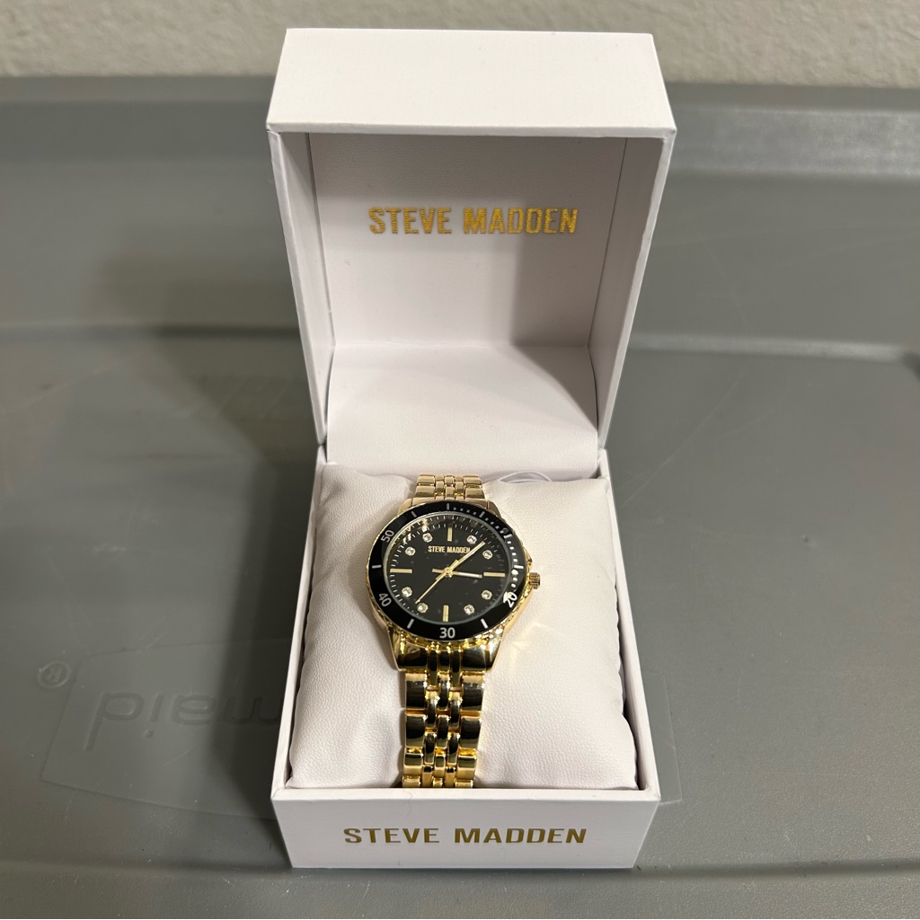 Steve Madden Gold And Black Chronograph Watch